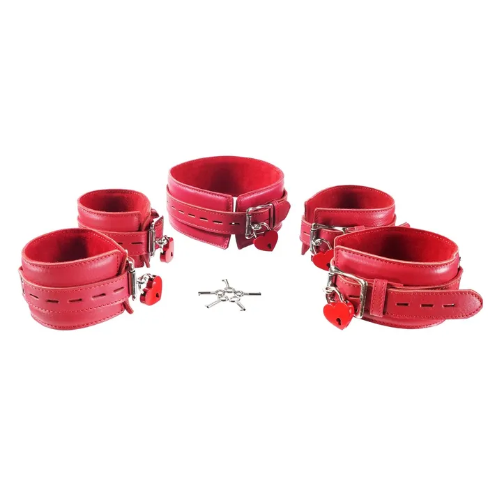 Restraints Kink Store 5 Piece Leather Collar Cuffs Set by Kink