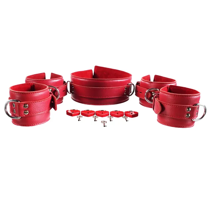 Restraints Kink Store 5 Piece Leather Collar Cuffs Set by Kink