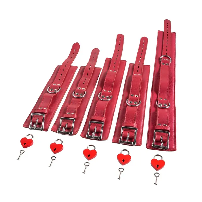 Restraints Kink Store 5 Piece Leather Collar Cuffs Set by Kink