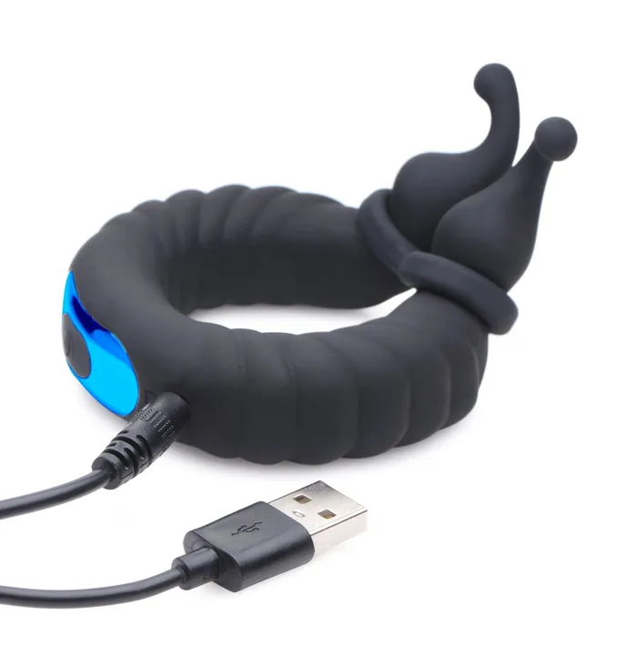 XR Brands Male Sex Toys Trinity Cobra Dual Stimulation Silicone Cock Ring