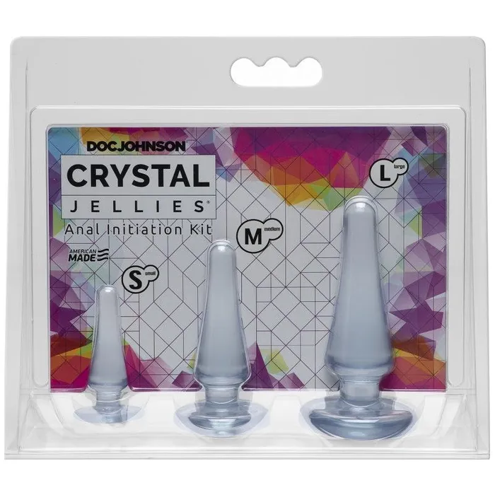 Anal Crystal Jellies Anal Initiation Butt Plug Kit Clear Crystal Jellies
