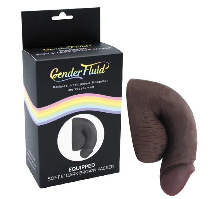 Anal Shibari Gender Fluid EQUIPPED SOFT PACKER Dark Brown 5 inch