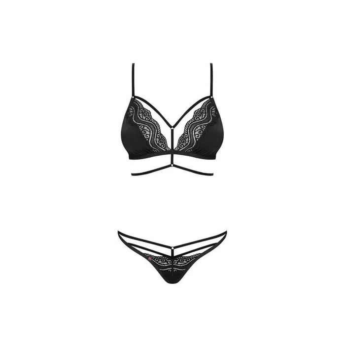 Diyosa 2 Pc Set Black LargeExtra Large by Obsessive Lingerie Obsessive Anal