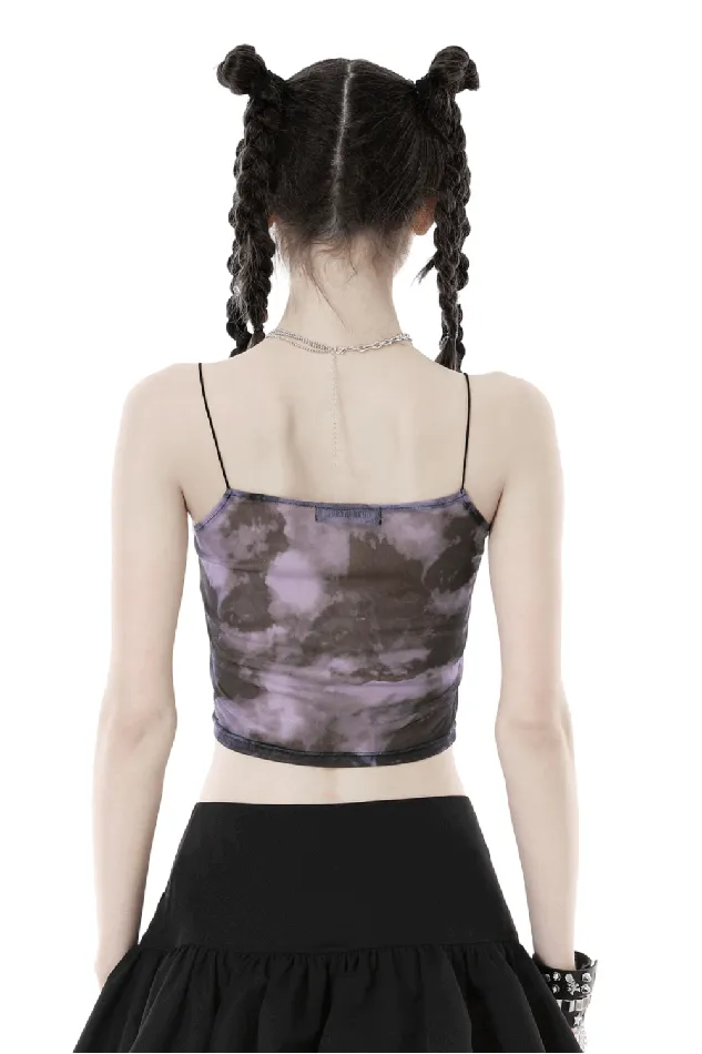 EVEs SECRETS Anal Gothic Black Lace Trimmed Cami Top with Straps for Women