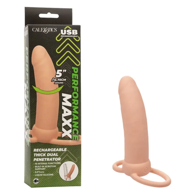 Female Sex Toys CALEXOTICS PERFORMANCE MAXX RECHARGEABLE THICK DUAL PENETRATOR