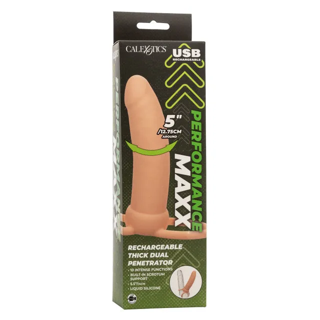 Female Sex Toys CALEXOTICS PERFORMANCE MAXX RECHARGEABLE THICK DUAL PENETRATOR