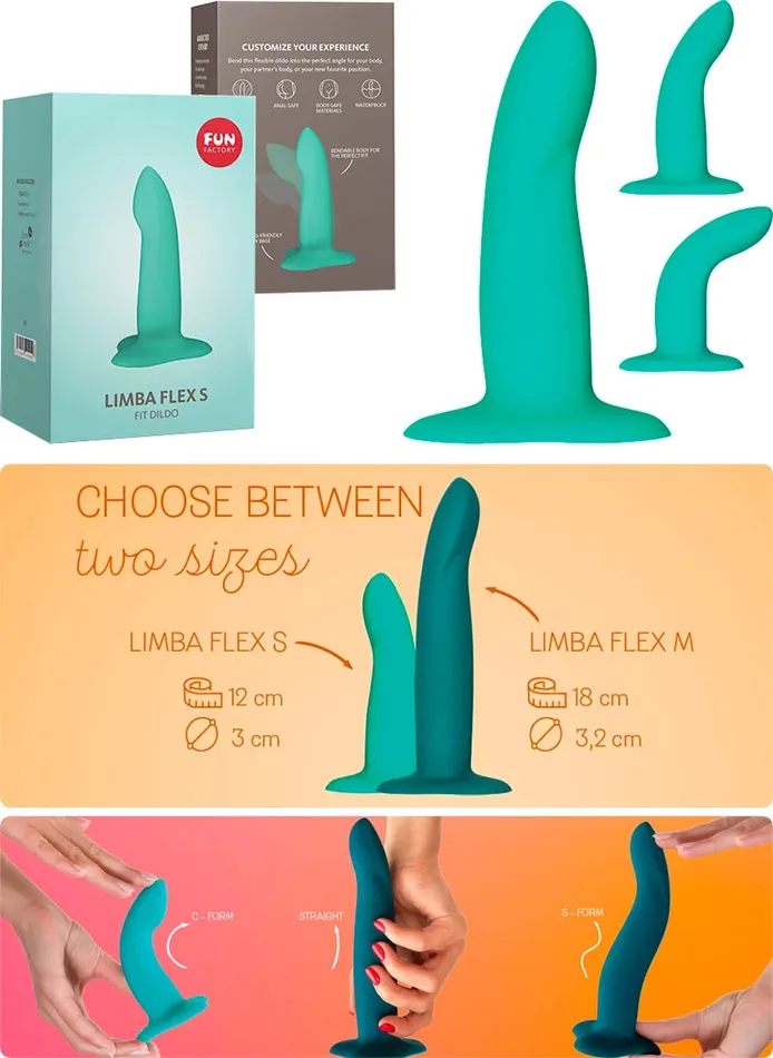 Female Sex Toys Fun Factory LIMBA FLEX S Bendable Silicone Dildo with Suction Cup with FREE TOYBAG Fun Factory Female Sex Toys Fun Factory LIMBA FLEX S Bendable Silicone Dildo with Suction Cup with FREE TOYBAG Fun Factory
