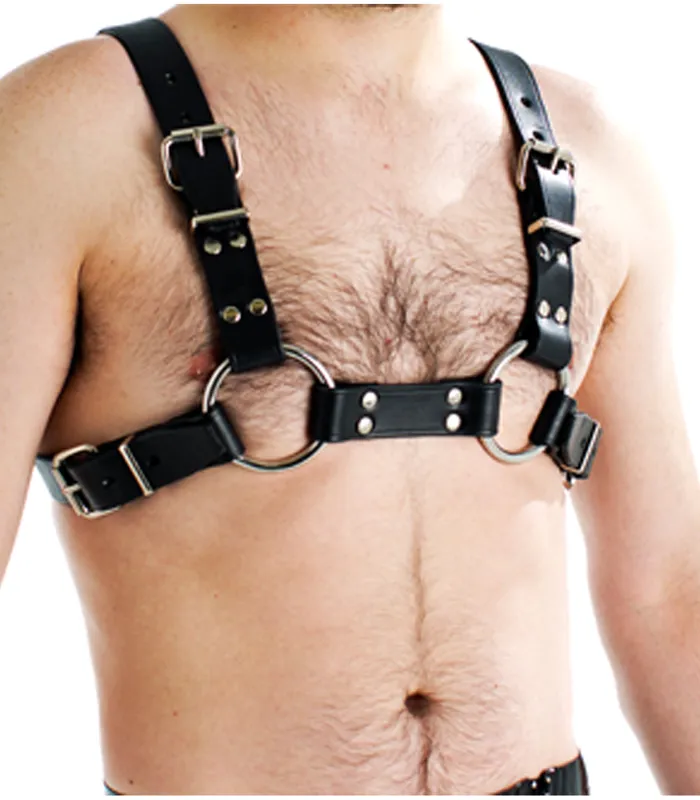 Love in Leather DOUBLE SHOULDER BULL DOG LEATHER BRACE Black Mens Chest Harness Love in Leather Restraints Love in Leather DOUBLE SHOULDER BULL DOG LEATHER BRACE Black Mens Chest Harness Love in Leather Restraints