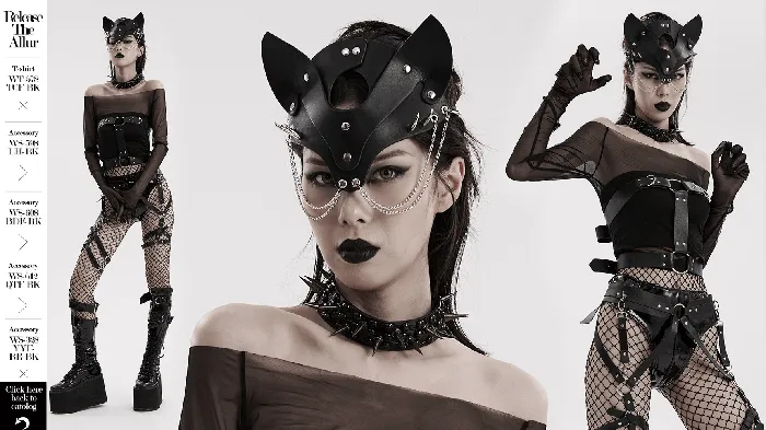 Male Sex Toys Stylish Fox Mask in Faux Leather with Studs and Chains EVEs SECRETS