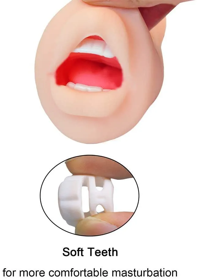 Male Sex Toys Tracys Dog Tracys Dog Realistic Mouth Stroker with Teeth