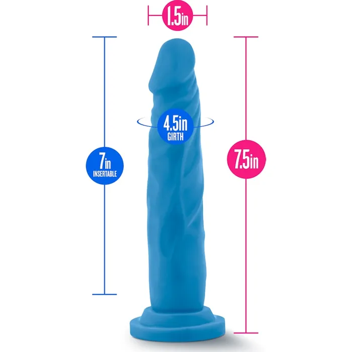 Neo Dildos Neo Dual Density Cock 75in Neon Blue