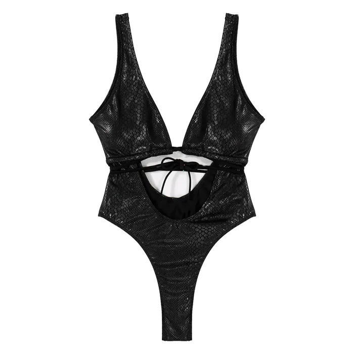 OnePiece Stage Performance Costume Sexy Snakeskin Print Sleeveless Women Bodysuit EVEs SECRETS Male Sex Toys