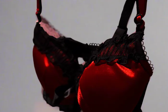 Planet earth Vibrators Red Satin Bra with Gem Detail Comfort Straps Padded Underwire Eco Satin Lingerie