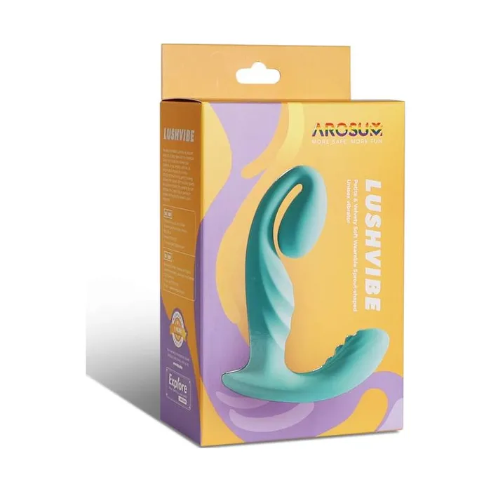 Vibrators Arosum LushVibe Wearable SproutShaped Unisex Vibrator Teal