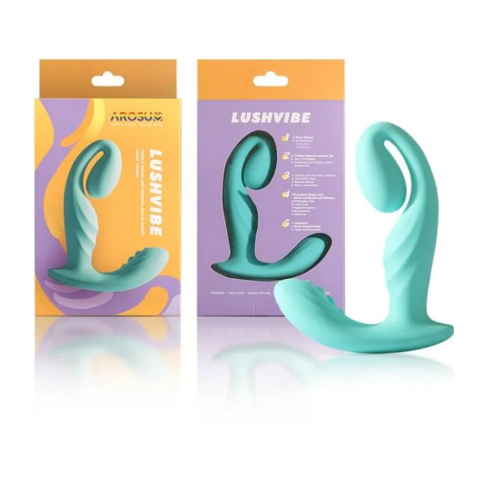 Vibrators Arosum LushVibe Wearable SproutShaped Unisex Vibrator Teal