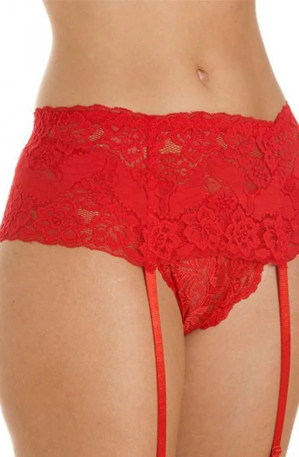 Vibrators Lord Red Wide Lace Suspender Belt