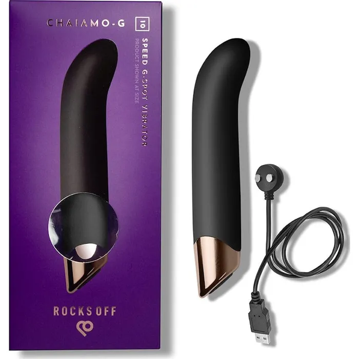 Vibrators Rocks Off Chaiamo G Spot Vibrator Waterproof and Rechargeable Black
