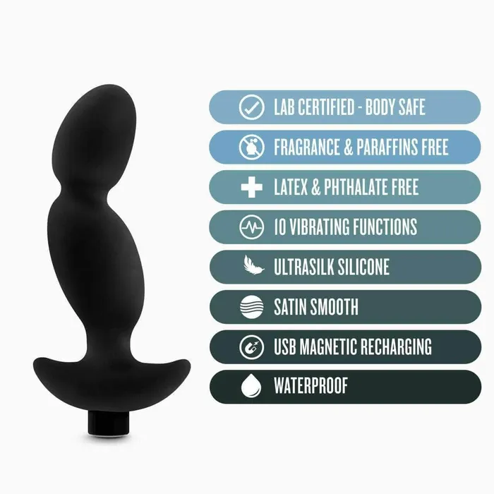 Anal Blush Silicone Vibrating Prostate Massager 04 Black