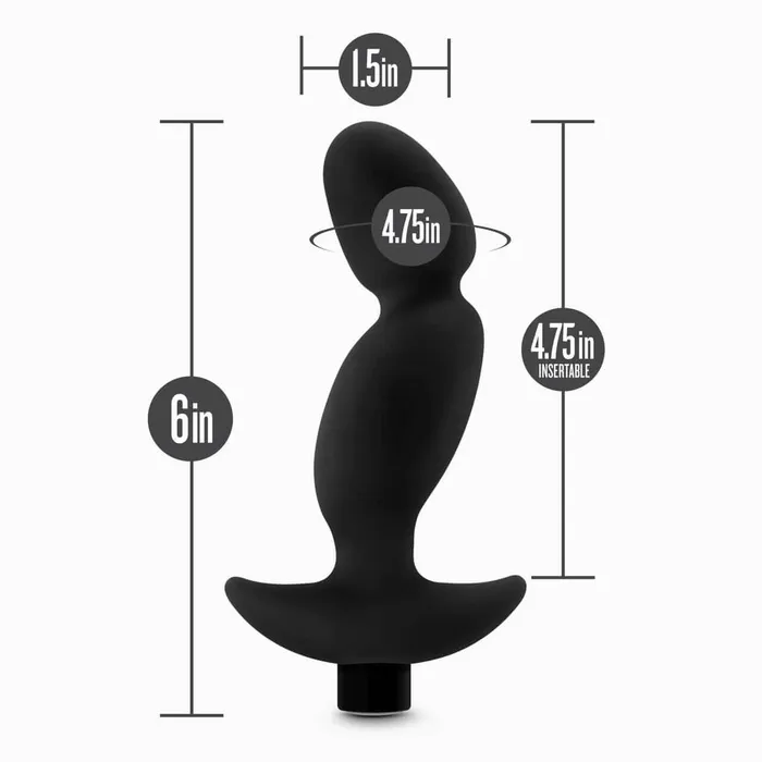 Anal Blush Silicone Vibrating Prostate Massager 04 Black