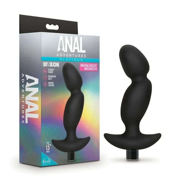 Anal Blush Silicone Vibrating Prostate Massager 04 Black
