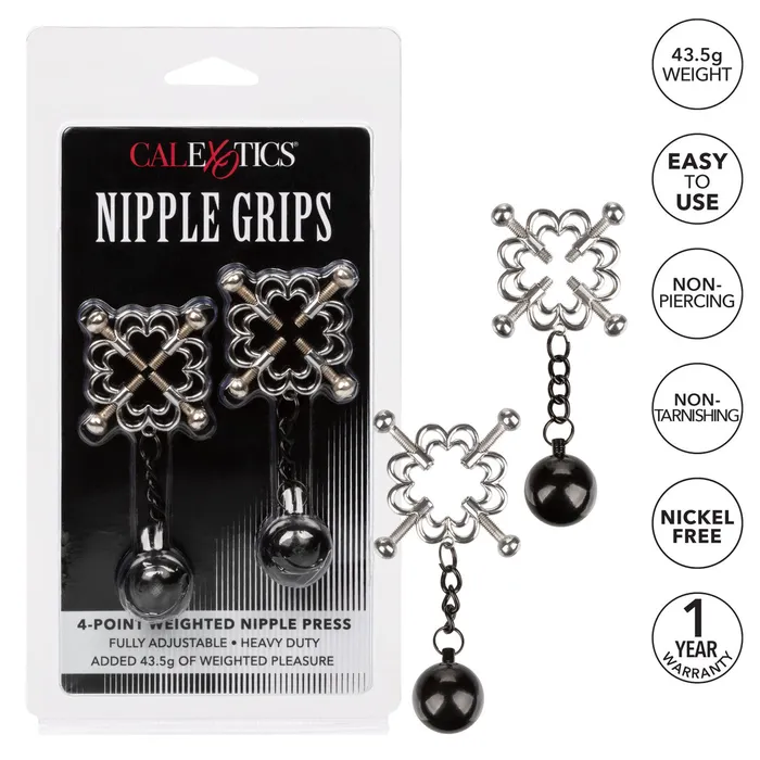 Female Sex Toys CalExotics Nipple Grips 4Point Weighted Nipple Press