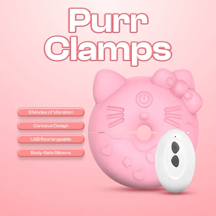 Female Sex Toys FRISKY BUSINESS SG Purr Clamps Wireless Vibrating Nipple Clamps with Remote Control