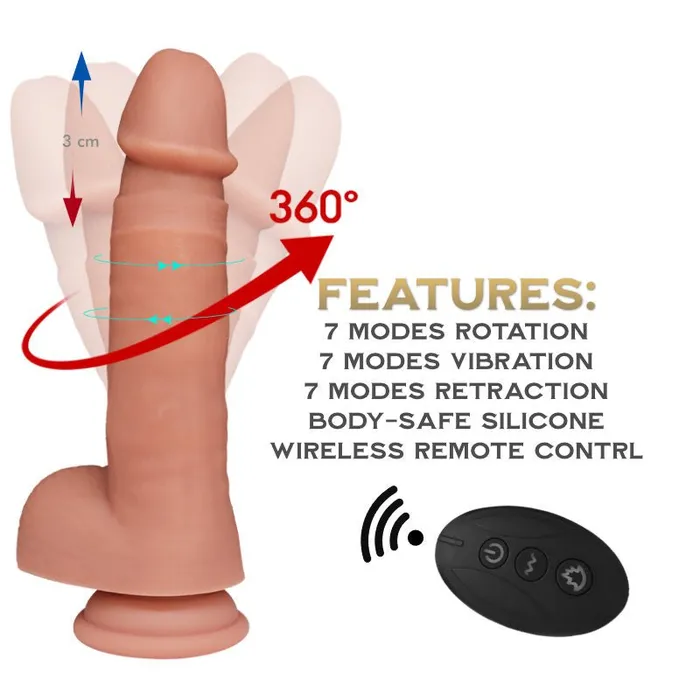 FRISKY BUSINESS SG Female Sex Toys Uranus Realistic Vibrating and Rotating Dildo