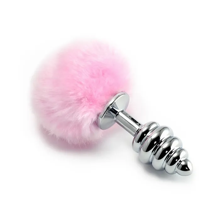 LOVETOY Anal Spiral Pompon Metal Plug Silver
