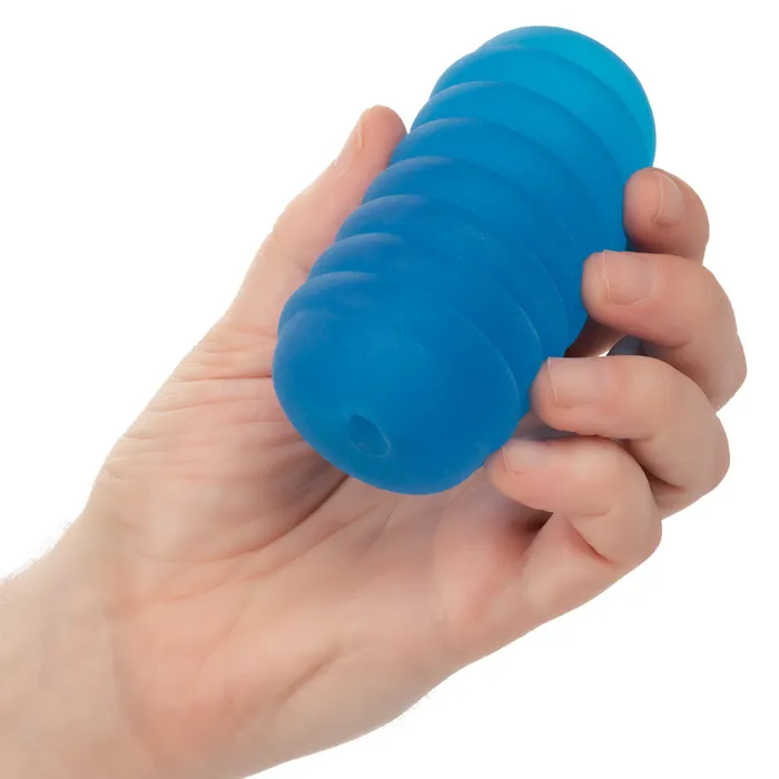 Male Sex Toys CalExotics Pop Sock Ribbed Pocket Stroker Blue
