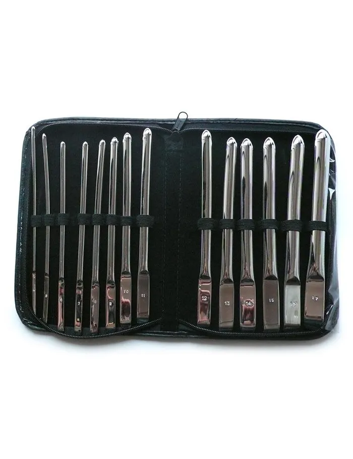 Male Sex Toys Flat Ended Urethral Hegar Sounds Kit 14 Piece vendorunknown
