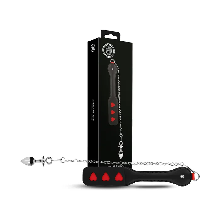 SHOTS Hearts Paddle with Metal Anal Plug SHOTS Male Sex Toys