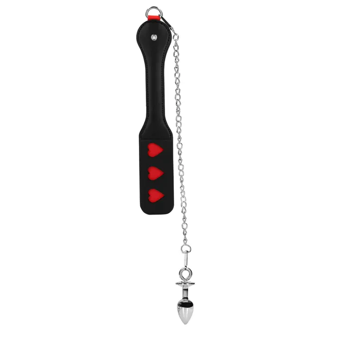 SHOTS Hearts Paddle with Metal Anal Plug SHOTS Male Sex Toys