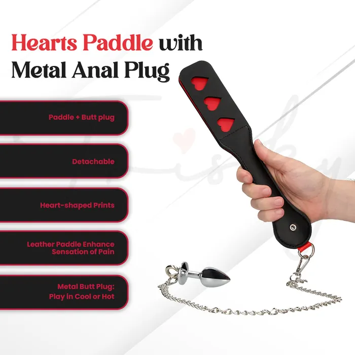 SHOTS Hearts Paddle with Metal Anal Plug SHOTS Male Sex Toys