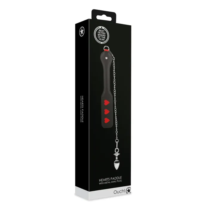 SHOTS Hearts Paddle with Metal Anal Plug SHOTS Male Sex Toys