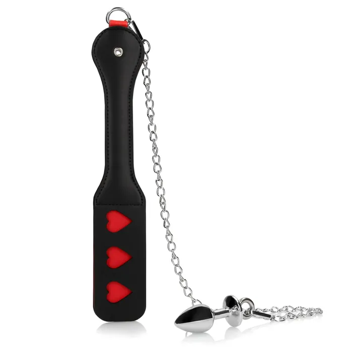 SHOTS Hearts Paddle with Metal Anal Plug SHOTS Male Sex Toys