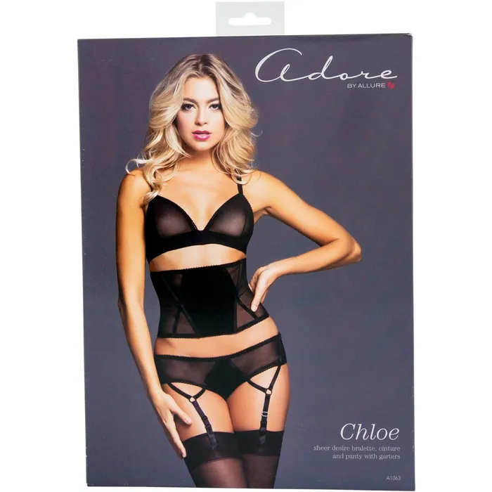 Allure Anal Allure Adore Chloe Sheer Desire 3 Piece Set Black Small