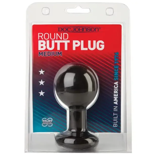 Anal Doc Johnson Round Butt Plug Black Anal Doc Johnson Round Butt Plug Black