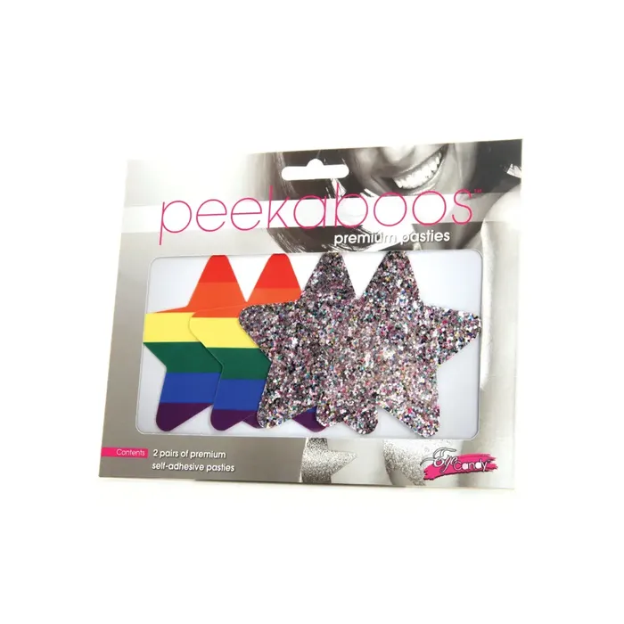 Anal Peekaboos Pride Rainbow Glitter Stars Pack Of 2 XGEN Products