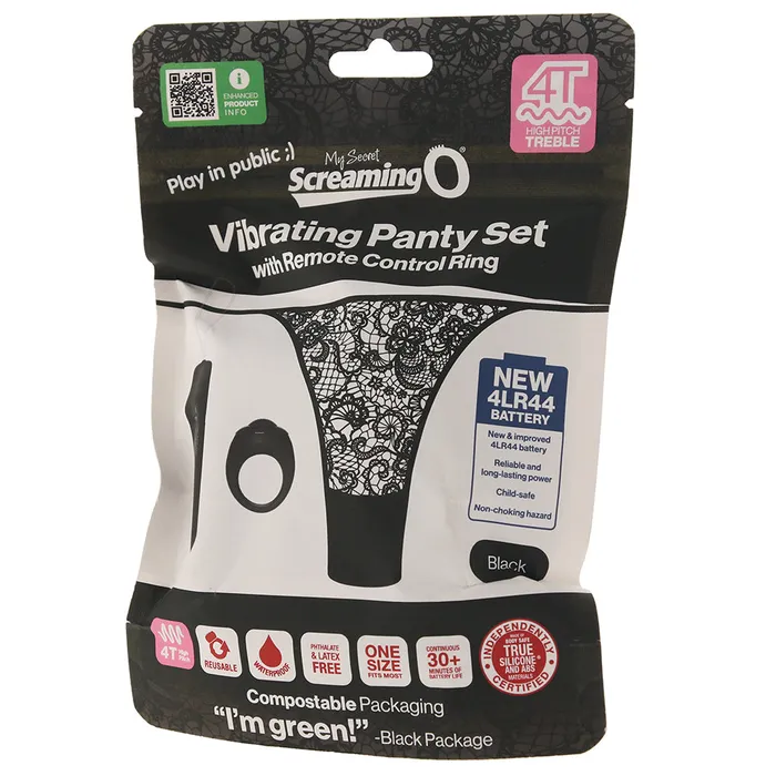 Anal Screaming O My Secret Treble Remote Panty Vibe Set in Black Anal Screaming O My Secret Treble Remote Panty Vibe Set in Black