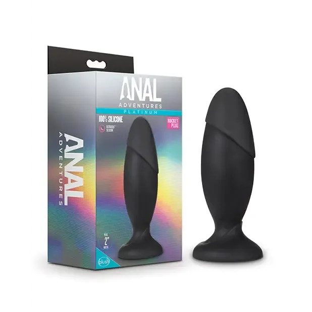 Blush Blush Anal Adventures Platinum Silicone Rocket Plug Black Anal