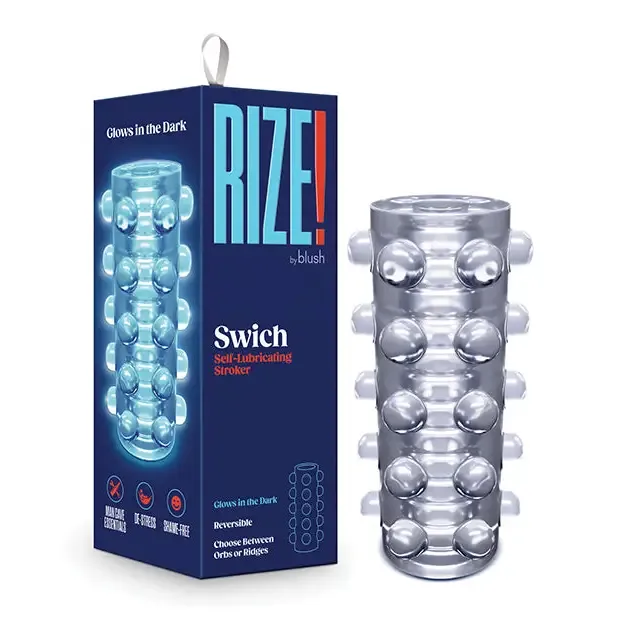 Blush Dildos Blush RIZE Swich Glow in the Dark SelfLubricating StrokerClear Blush Dildos Blush RIZE Swich Glow in the Dark SelfLubricating StrokerClear