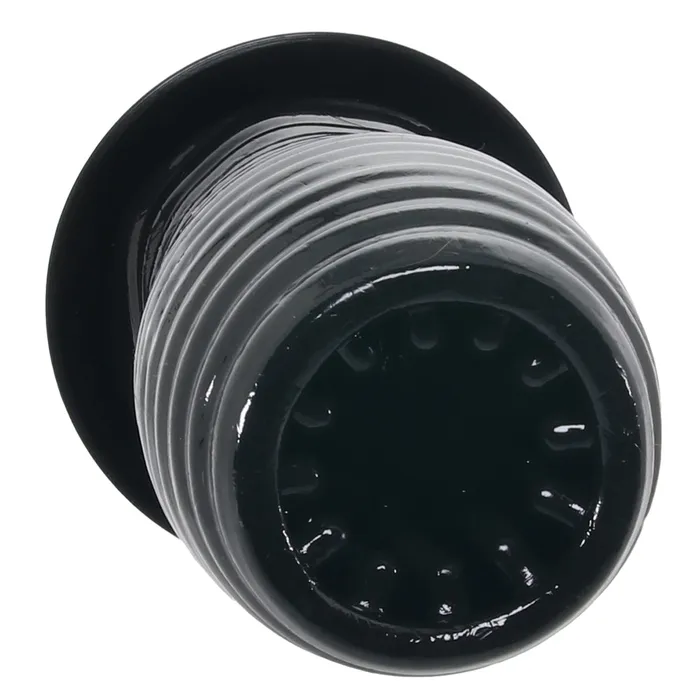 Blush Male Sex Toys M for Men 3rd Base Vibrating Rotating Stroker in Black