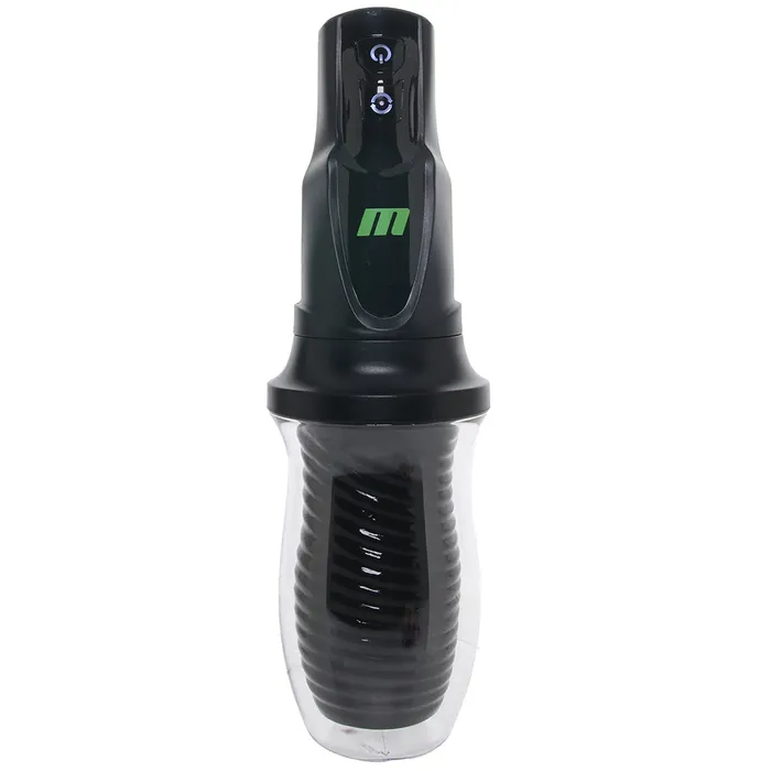Blush Male Sex Toys M for Men 3rd Base Vibrating Rotating Stroker in Black