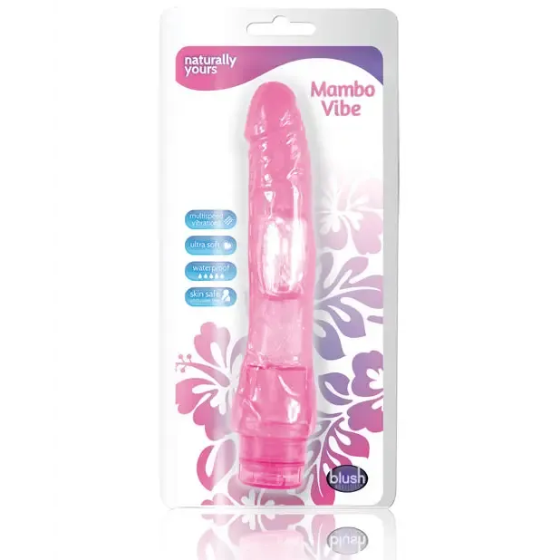 Blush Vibrators Blush Naturally Yours Mambo Vibe Realistic 9 in Vibrating Dildo Pink