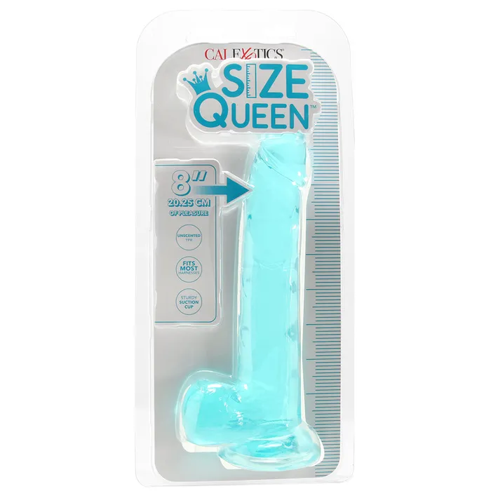 CalExotics Size Queen 8 Inch Jelly Dildo in Teal Dildos CalExotics Size Queen 8 Inch Jelly Dildo in Teal Dildos