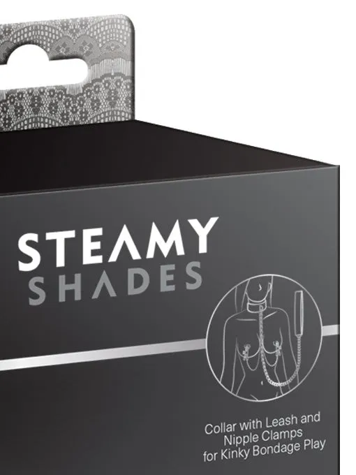 Collar With Leash And Nipple Clamps Steamy Shades Male Sex Toys