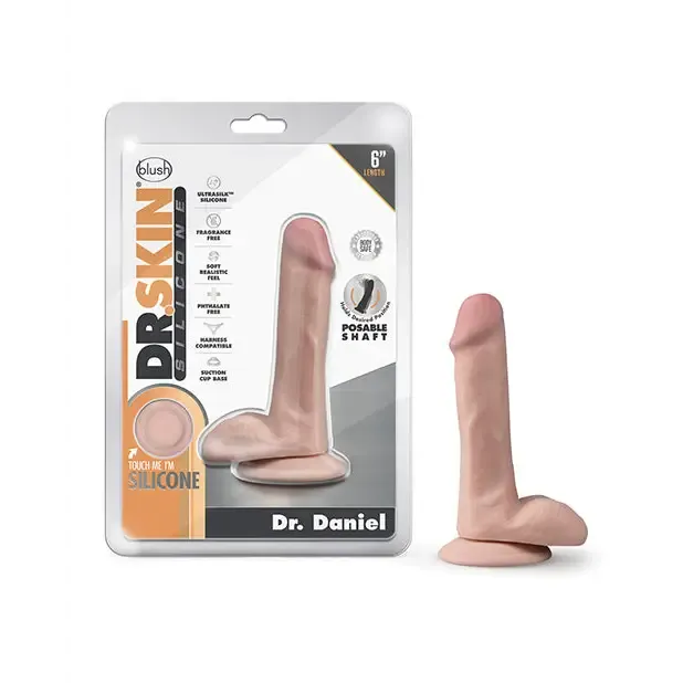 Dildos Blush Dr Skin Silicone Dr Daniel Realistic 6 in Posable Dildo with Balls Suction Cup Beige Blush Dildos Blush Dr Skin Silicone Dr Daniel Realistic 6 in Posable Dildo with Balls Suction Cup Beige Blush