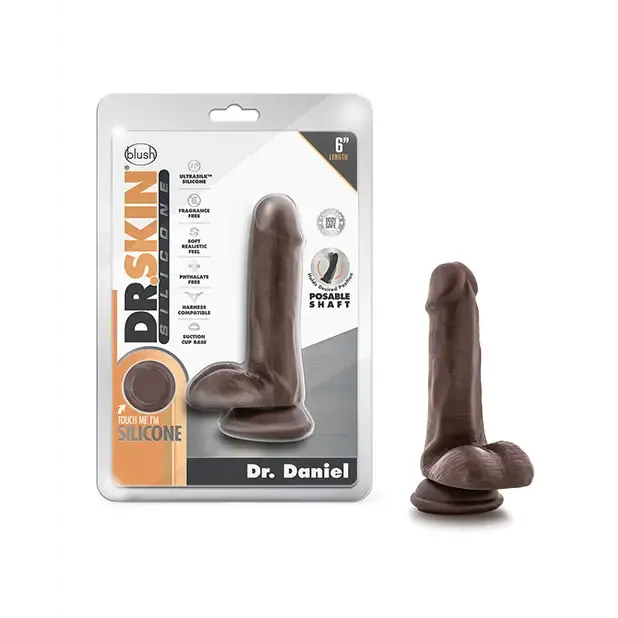 Dildos Blush Dr Skin Silicone Dr Daniel Realistic 6 in Posable Dildo with Balls Suction Cup Beige Blush Dildos Blush Dr Skin Silicone Dr Daniel Realistic 6 in Posable Dildo with Balls Suction Cup Beige Blush