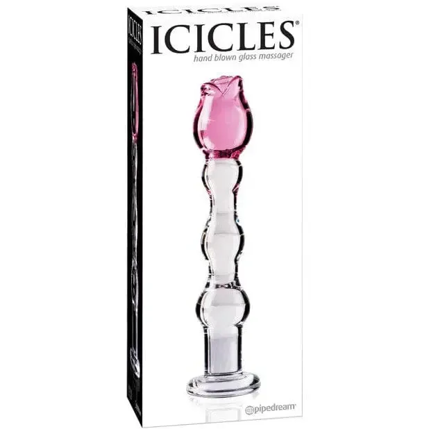 Dildos Icicles Icicles No 12 Hand Blown Glass Massager Clear Wrose Tip