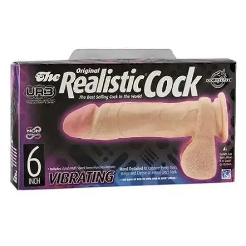 Doc Johnson Dildos The Realistic Cock UR3 Vibrating 6 Inch White